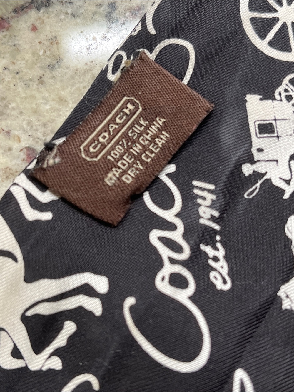 Coach Horse & Carriage Silk Skinny Bag Scarf EUC - Picture 6 of 7